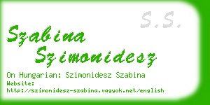 szabina szimonidesz business card